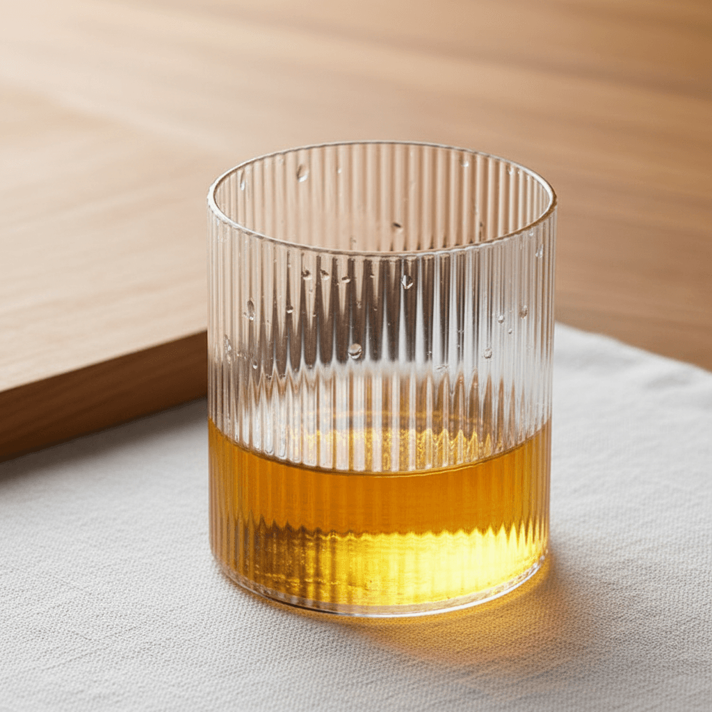 Riburu Geribbeld Design Glas (Set van 4)